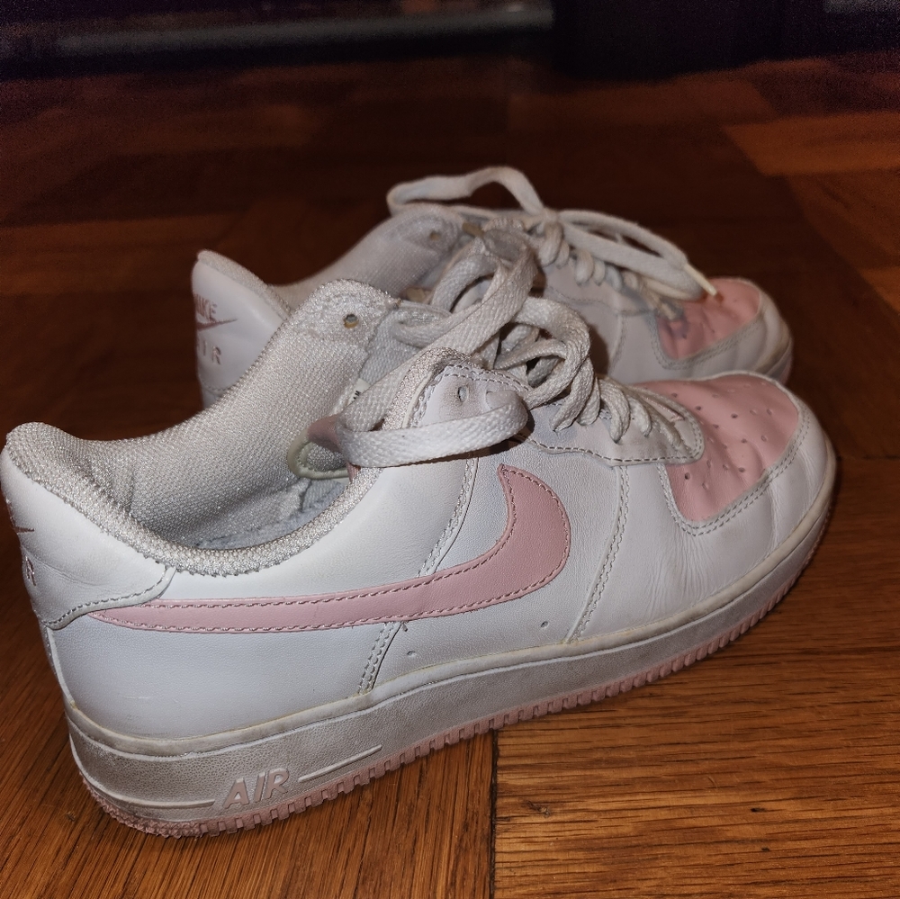 Nike Air Force 1, white/pink, womens size 9 - Picture 4 of 4